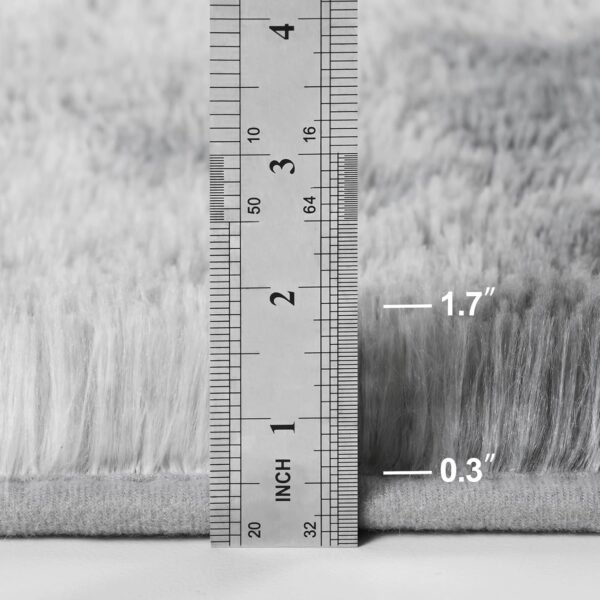 Large Shag Area Rugs 6 x 9, Tie-Dyed Plush Fuzzy Rugs for Living Room, Ultra Soft Fluffy Furry Rugs for Bedroom, Indoor Carpet Nursery Rugs for Kids Room Home Decor, Light Grey - Image 2