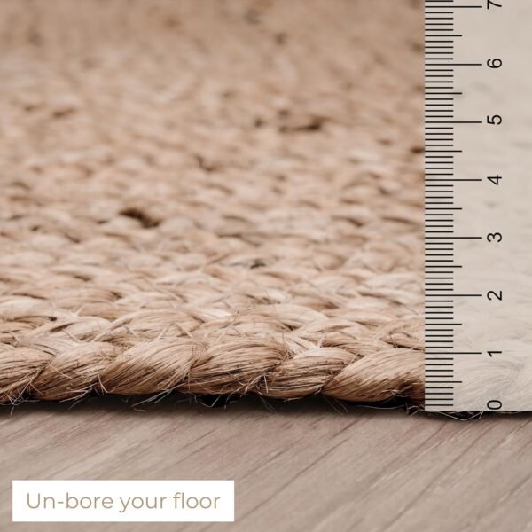 Hand Woven Jute Round Rug 3 ft - l Reversible Farmhouse Circle Rugs for Bedroom, Kitchen, Living Room - Image 2