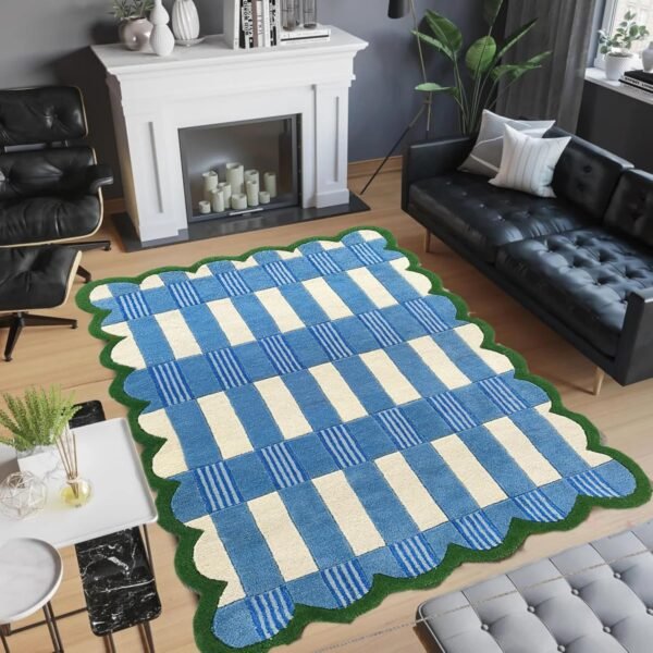 Plaited Rugs 100% Wool Area Handmade Tufted Rugs for Bedroom Kitchen Dining Living Room Kids Room Modern Indoor Entry Entrance Floor Rug by  (2X3 Feet) (3x5 Feet) - Image 2