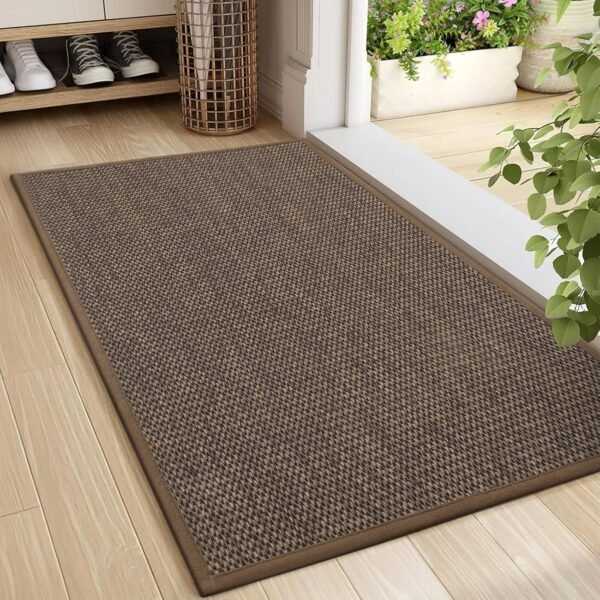 Door Mat 24"x36", Non Slip Door Mat Indoor Entrance, Rubber Backing Front Indoor Door mat Washable Absorbent Low-Profile Entryway Entry Resist Dirt Inside Door Mats, Brown
