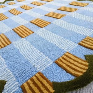 Plaited Rugs 100% Wool Area Handmade Tufted Rugs for Bedroom Kitchen Dining Living Room Kids Room Modern Indoor Entry Entrance Floor Rug by  (2X3 Feet) (3x5 Feet)
