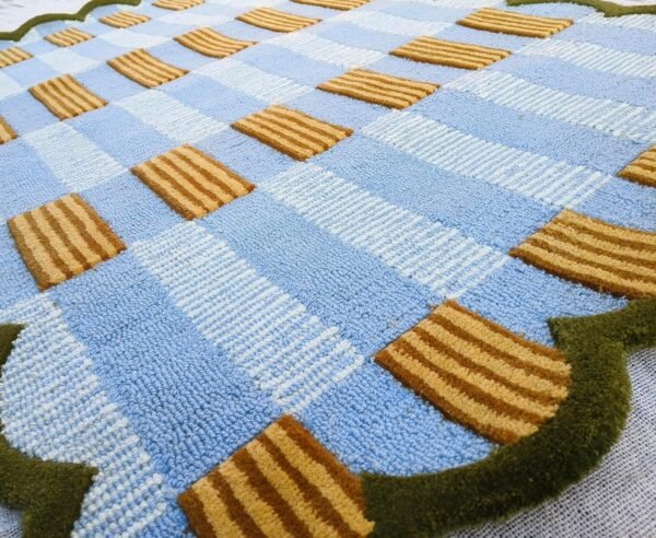 Plaited Rugs 100% Wool Area Handmade Tufted Rugs for Bedroom Kitchen Dining Living Room Kids Room Modern Indoor Entry Entrance Floor Rug by  (2X3 Feet) (3x5 Feet)