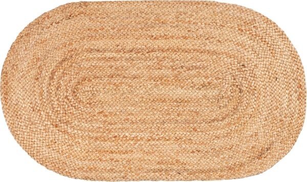 Jute Rug - l Hand Woven Jute Area Rug, 20 x 30 in Rugs for Outdoor and Indoor, Farmhouse Rug for Dining Room Kitchen, Living Area, Under Table (l, Oval 20 x 30 in (Small)) - Image 2