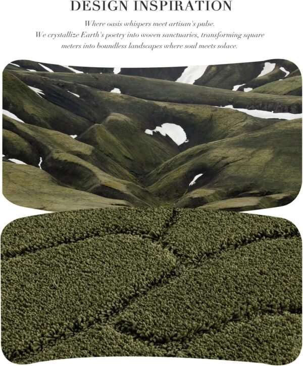 Bathroom Rugs, 32x20 Inches Bath Mats for Bath Non Slip, Extra Soft Absorbent Microfiber Shower Bath Rugs Mats Carpet for Bathroom Floor, Machine Washable (Olive Green) - Image 2