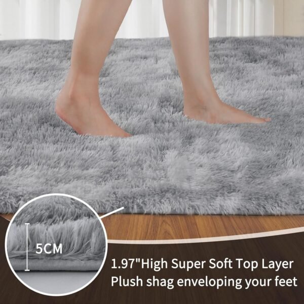 Area Rugs 9x12 Living Room, Large Area Rug Shag Shaggy Carpet Soft Plush Furry Bedside Rug, Machine Washable Area Rugs for Bedroom Kids Girls Boys Home Decor Anti Slip - Image 2
