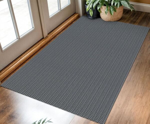Washable Entryway Rug 3x5 Ft Area Rugs Cotton Rubber Backed Throw Rugs Indoor Door Mat Kitchen Rugs Braided Floor Carpet for Front Entrance Kitchen Living Room, Grey/Charcoal Grey