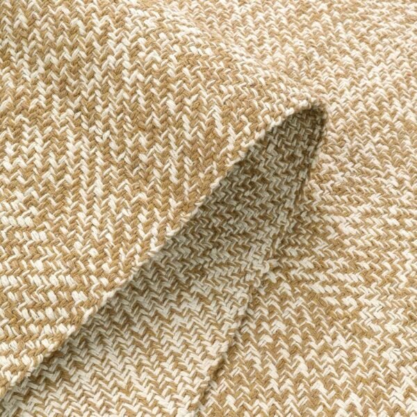 Washable Area Rug 4x6, Hand-Woven Cotton Living Room Rug, Tan/Cream Braided Bedroom Rug, Farmhouse Indoor/Outdoor Floor Carpet for Patio, Nursery, Office, Playroom, Dining Room - Image 2