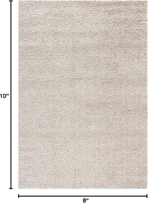 Area Rug - 8' x 10', Beige, Non-Shedding & Easy Care, 2-inch Thick Ideal for High Traffic Areas in Living Room, Bedroom - Image 2